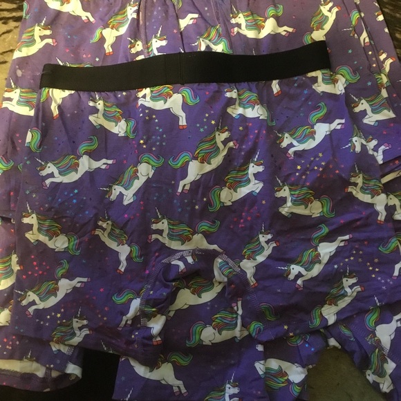Mens new MeUndies purple micromodal flying unicorn and stars boxer briefs M NWOT - Picture 5 of 7